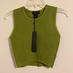 House of Harlow 1960 Green Ribbed Tank Top